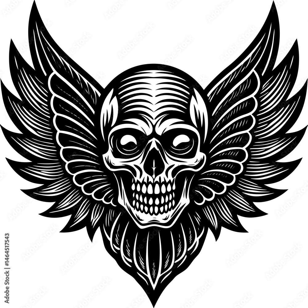 Obraz premium skull with wings
