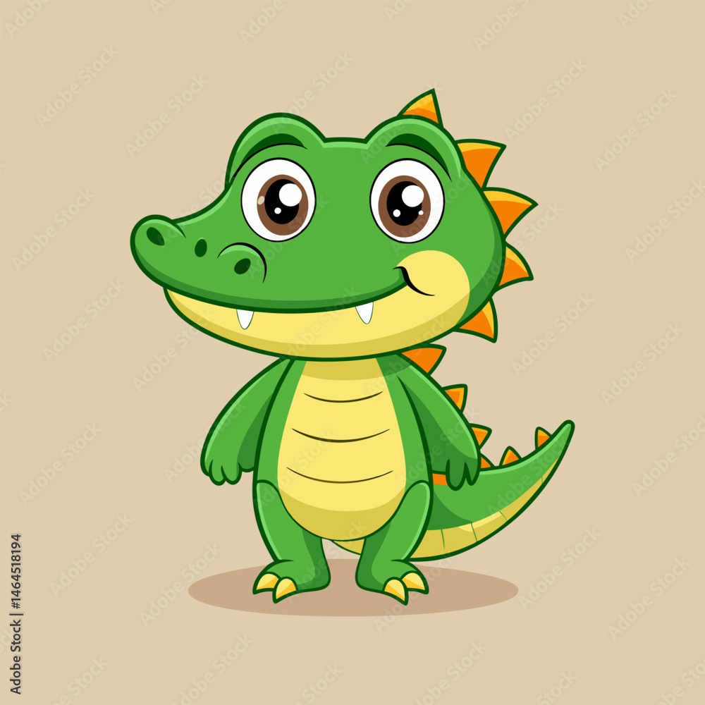 Fototapeta premium Adorable Cartoon Crocodile Illustration