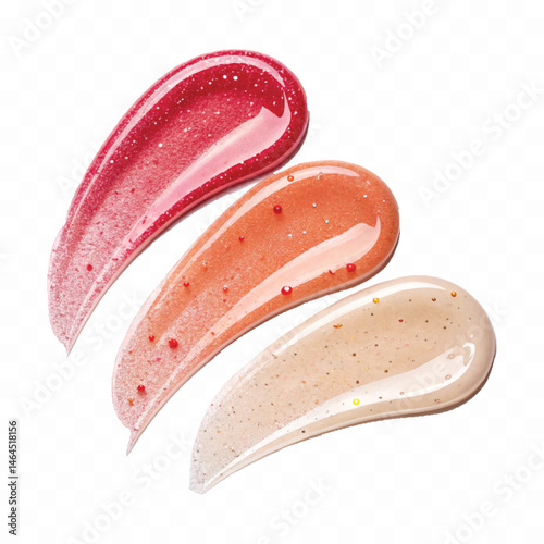 smooth glossy cosmetics swatches isolated on white background