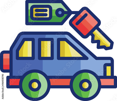 rent a car illustration on a white background     