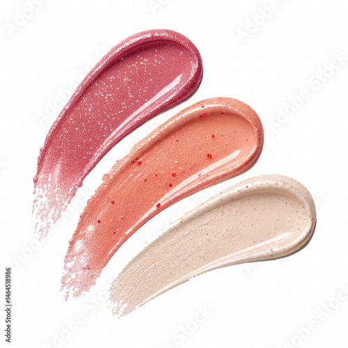 smooth glossy cosmetics swatches isolated on white background