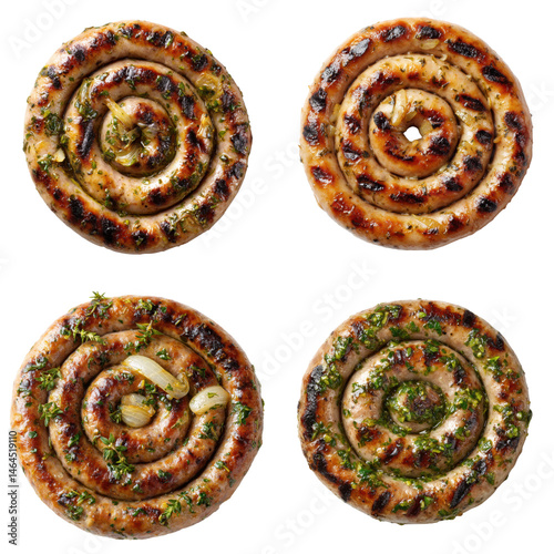Grilled Turkey Sausage, Herb Oil, Onions  