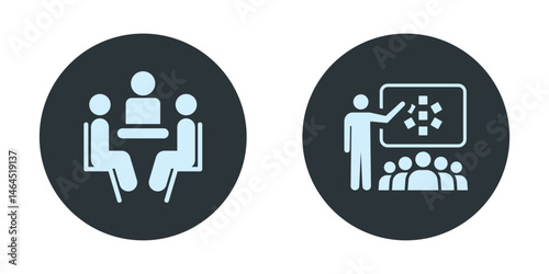 Meeting room icon, online meeting or communication icon, vector illustration
