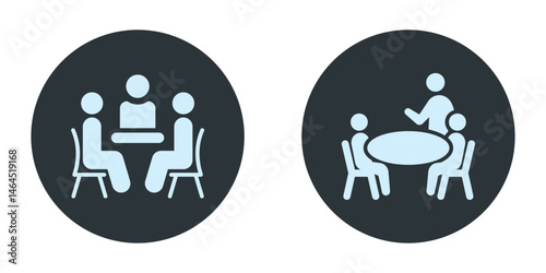 Meeting room icon, online meeting or communication icon, vector illustration
