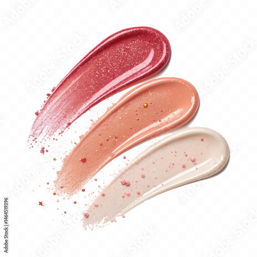 smooth glossy cosmetics swatches isolated on white background