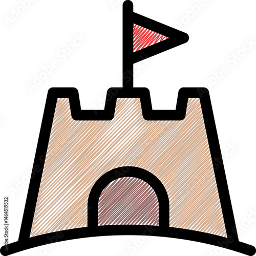 sand castle illustration on a white background    