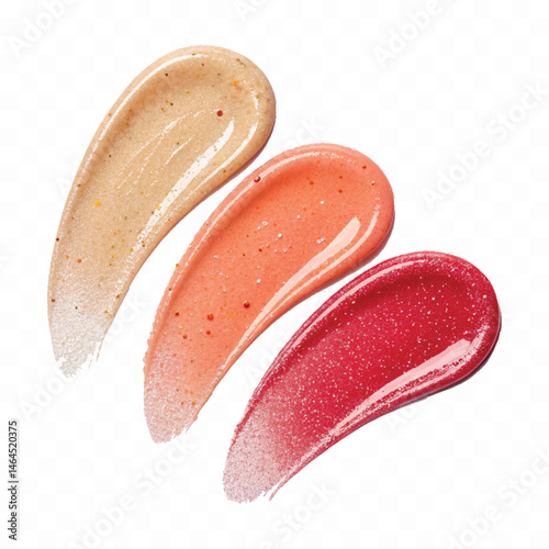 smooth glossy cosmetics swatches isolated on white background