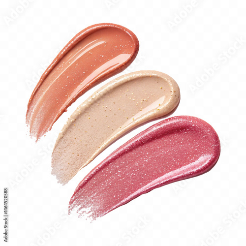 smooth glossy cosmetics swatches isolated on white background
