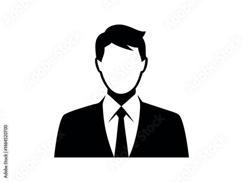 Businessman Profile Icons vector illustration, bundle black and white silhouette icons of men in business suits and ties. profile icons, business icons, user icons, avatar, simple icons, flat design,