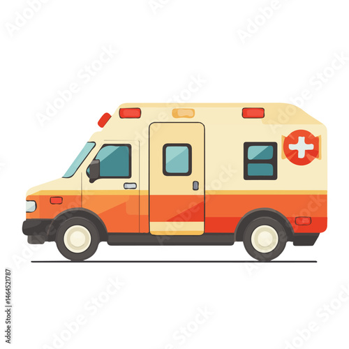 2D flat vector illustration of Ambulance Insurance, isolated on a white background.