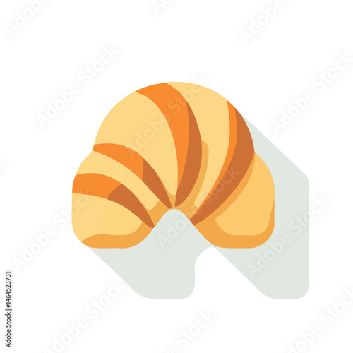 Croissant 2D flat vector illustration, isolated on a white background.