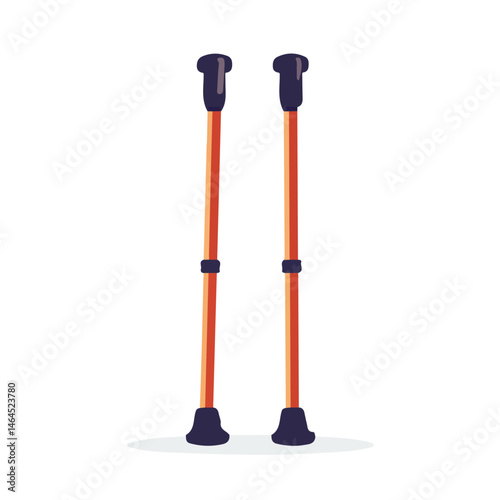 Crutches 2D flat vector illustration, isolated on a white background.