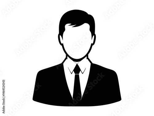 Businessman Profile Icons vector illustration, bundle black and white silhouette icons of men in business suits and ties. profile icons, business icons, user icons, avatar, simple icons, flat design,