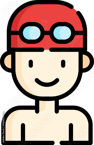 swimmer (2) illustration on a white background    