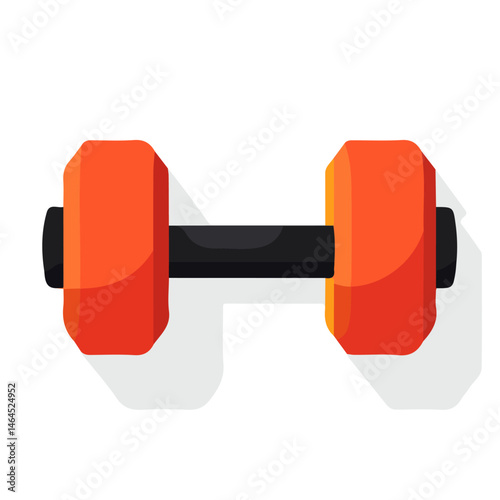 2D flat vector illustration of Dumbbell, isolated on a white background.