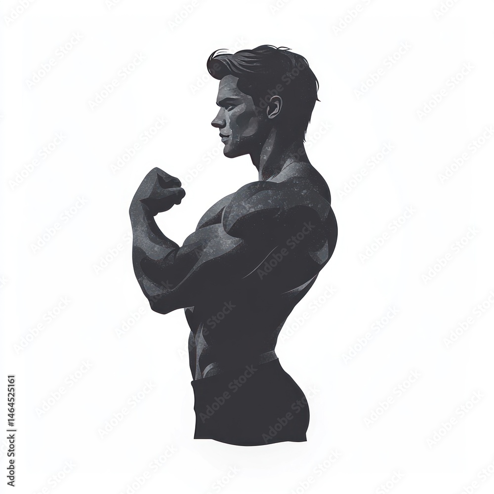 Fototapeta premium Muscular man posing, studio shot, fitness, strength
