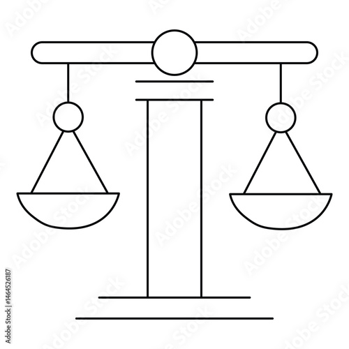 Justice Scale Icon Representing Law and Order vector design