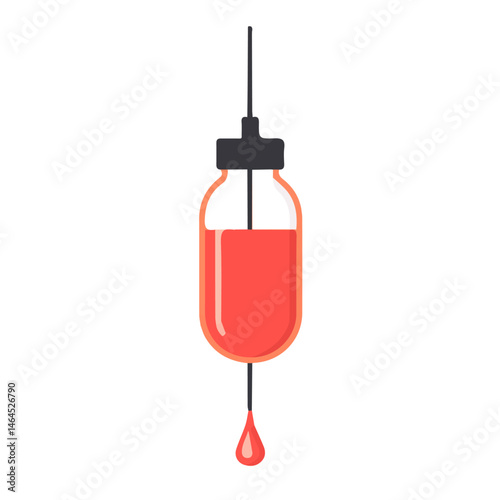 IV Drip 2D flat vector illustration, isolated on a white background.
