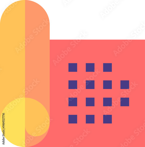 yoga mat illustration on a white background    