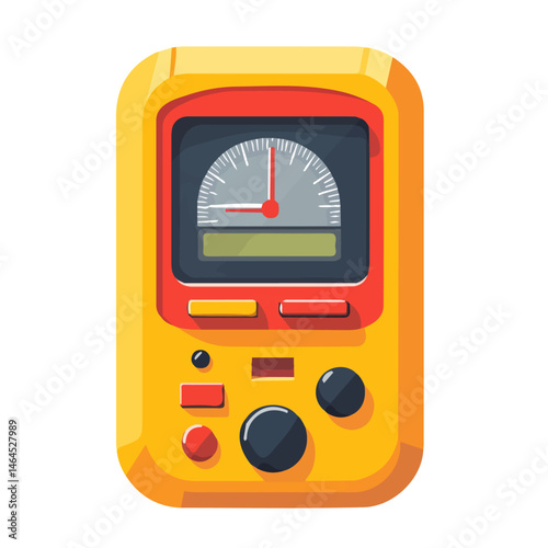 2D flat Multimeter vector illustration, isolated on a white background.