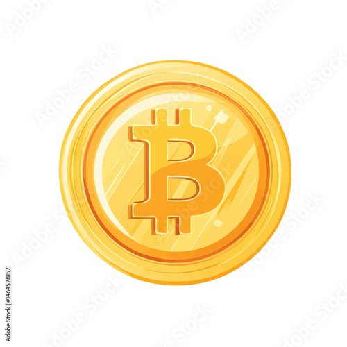 2D flat vector illustration of NFT Token, isolated on a white background.