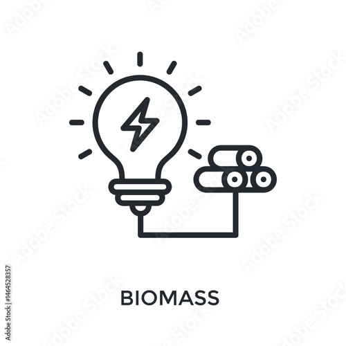 Biomass Icon Outline Style. Vector Illustration For Graphic Design
