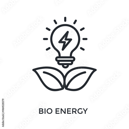 Bio Energy Icon Outline Style. Vector Illustration For Graphic Design