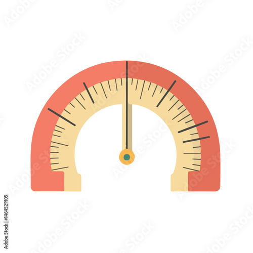 Protractor 2D flat vector illustration, isolated on a white background.
