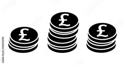 Pound sterling currency coins stack financial wealth
