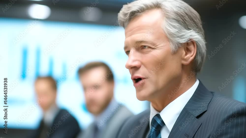 Executives engaged in a strategic discussion around a boardroom table. Executives engaged in a strategic discussion around a boardroom table.