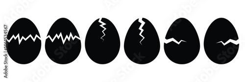 Cracked Egg Silhouette Icon Vector Illustration