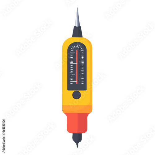 Voltage Tester 2D flat vector illustration, isolated on a white background.