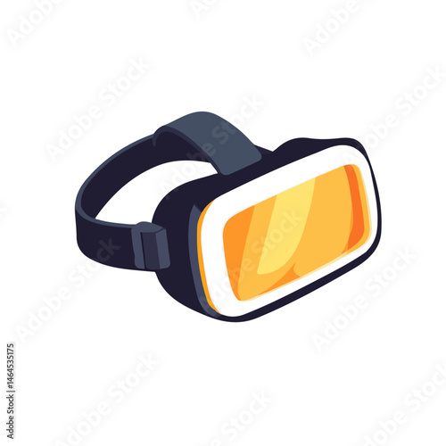 2D flat Virtual Reality Headset vector illustration, isolated on a white background.