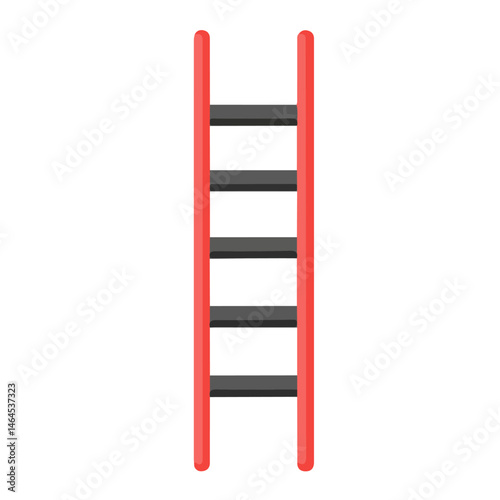 2D flat Rescue Ladder vector illustration, isolated on a white background.