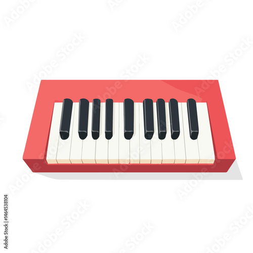 2D flat vector illustration of Piano Keyboard, isolated on a white background.