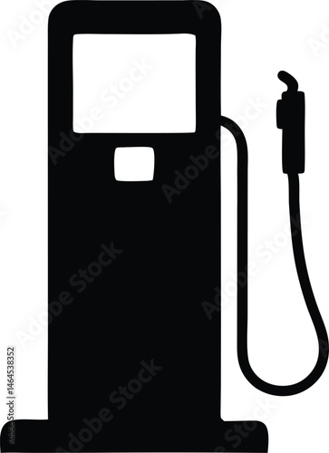 Gas pump and electric charge station silhouette vector illustration