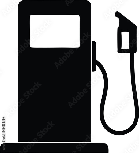 Gas pump and electric charge station silhouette vector icon