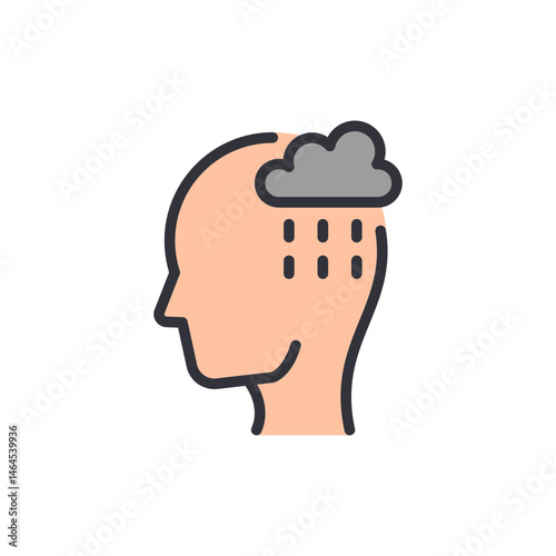 Visual representation of mental health problems, sadness and depression