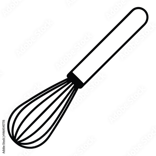 Black outline shows a whisk with a handle, ready to use