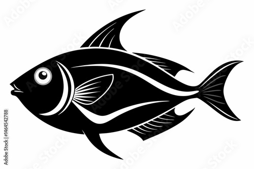 triggerfish sihouette black vector