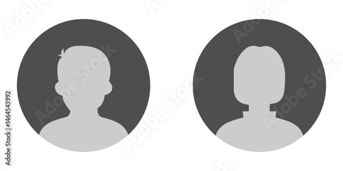 Default avatar profile icon male and female, men and women vector illustration