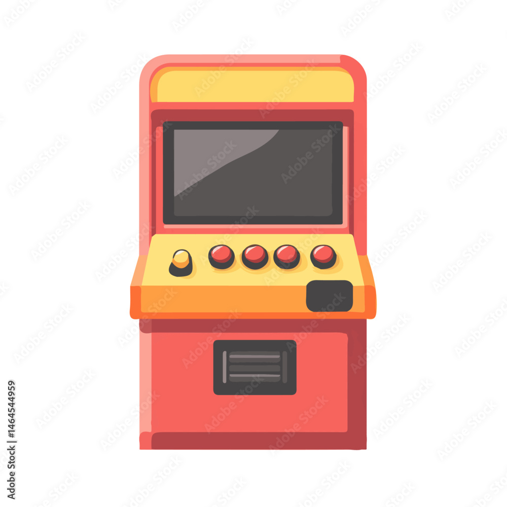 2D flat Arcade Machine vector illustration, isolated on a white background. 2D flat Arcade Machine vector illustration, isolated on a white background.