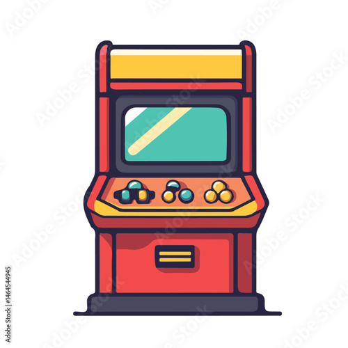 2D flat Arcade Machine vector illustration, isolated on a white background.