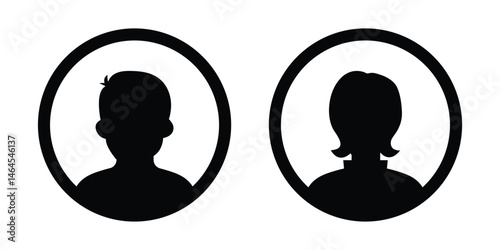 Collection of male and female profile avatars. Abstract people silhouettes and anonymous user icons. Vector illustration.