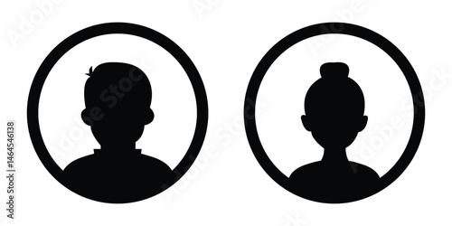 Collection of male and female profile avatars. Abstract people silhouettes and anonymous user icons. Vector illustration.