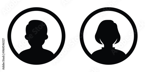Collection of male and female profile avatars. Abstract people silhouettes and anonymous user icons. Vector illustration.