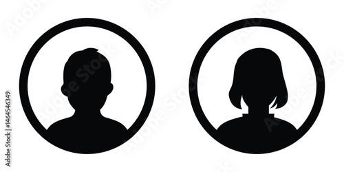Male and female silhouette collection. User profile icon. Vector avatars for user profiles. Profile, avatar, Person Profile, User silhouette isolated on white background.