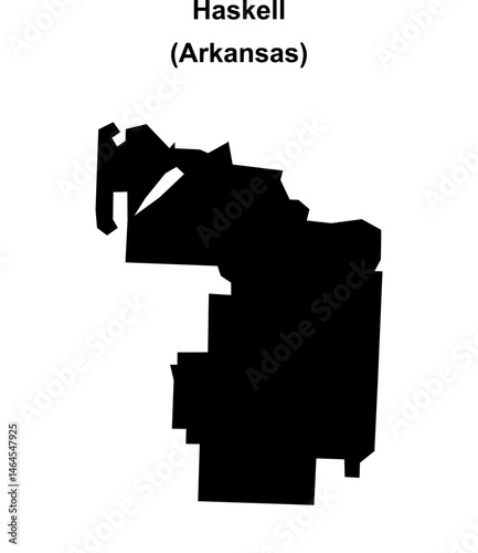 Haskell (Arkansas) blank outline map