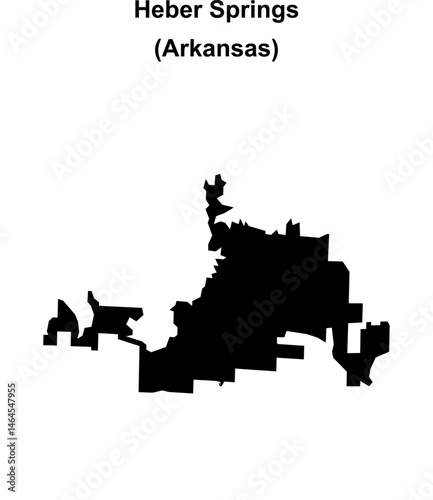 Tableau sur toile Heber Springs (Arkansas) blank outline map