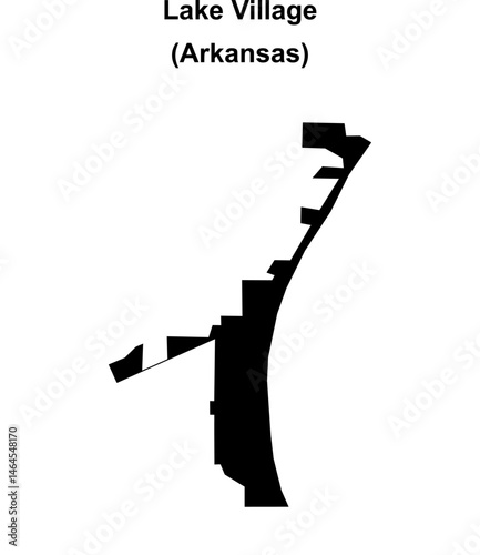 Lake Village (Arkansas) blank outline map